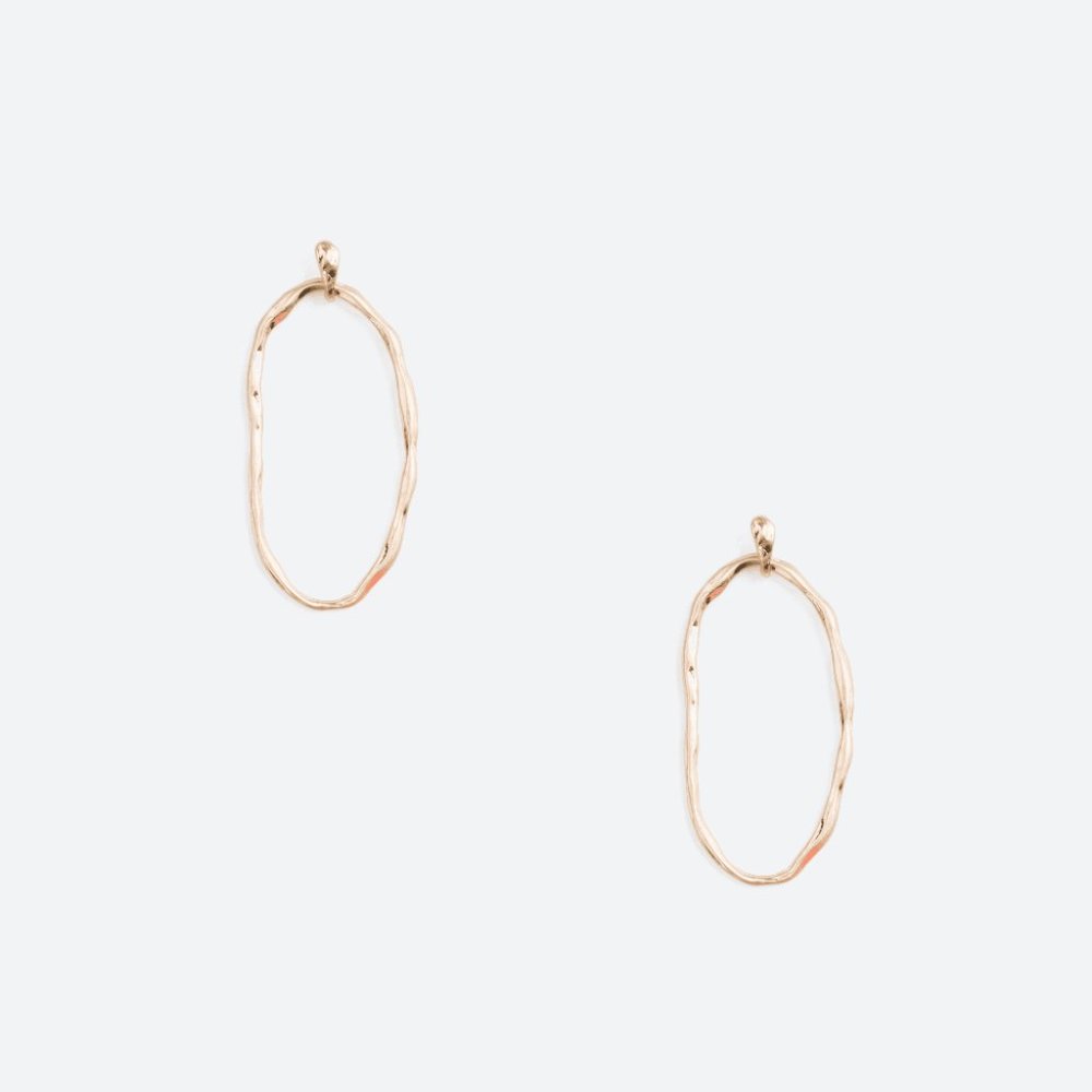 Marlyn Schiff Mariat Hammered Oval Hoops